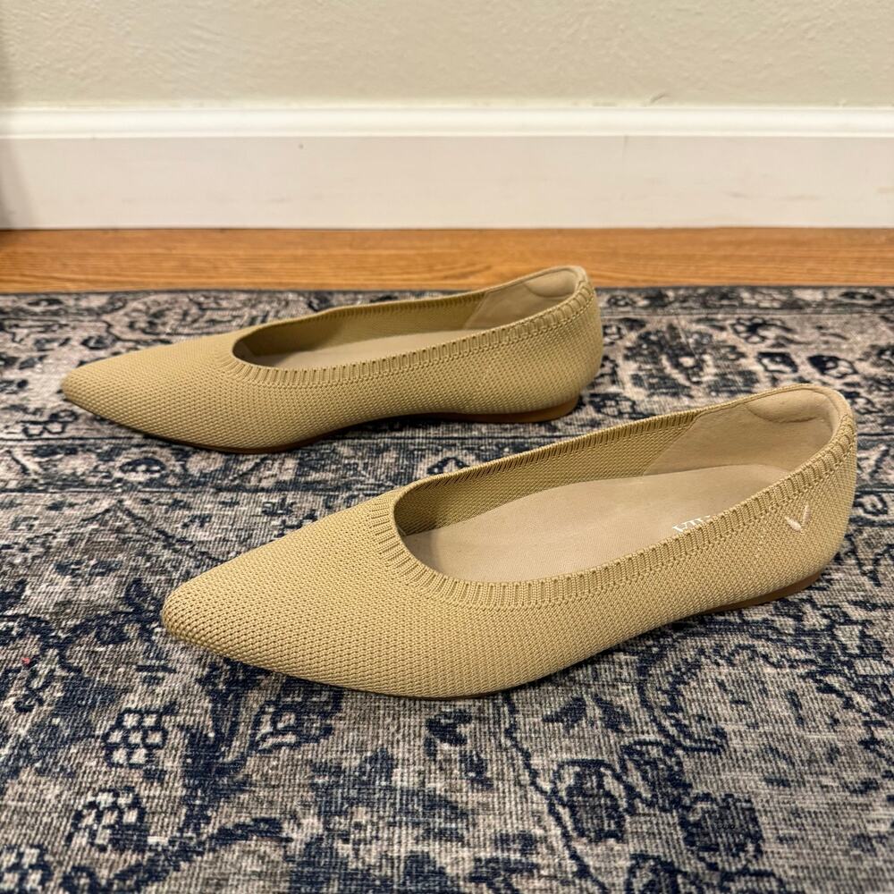 VIVIAIA Women’s 35.5 Pointed-Toe Ballet Flats Slip On Aria Almond Beige Neutral - Picture 5 of 7